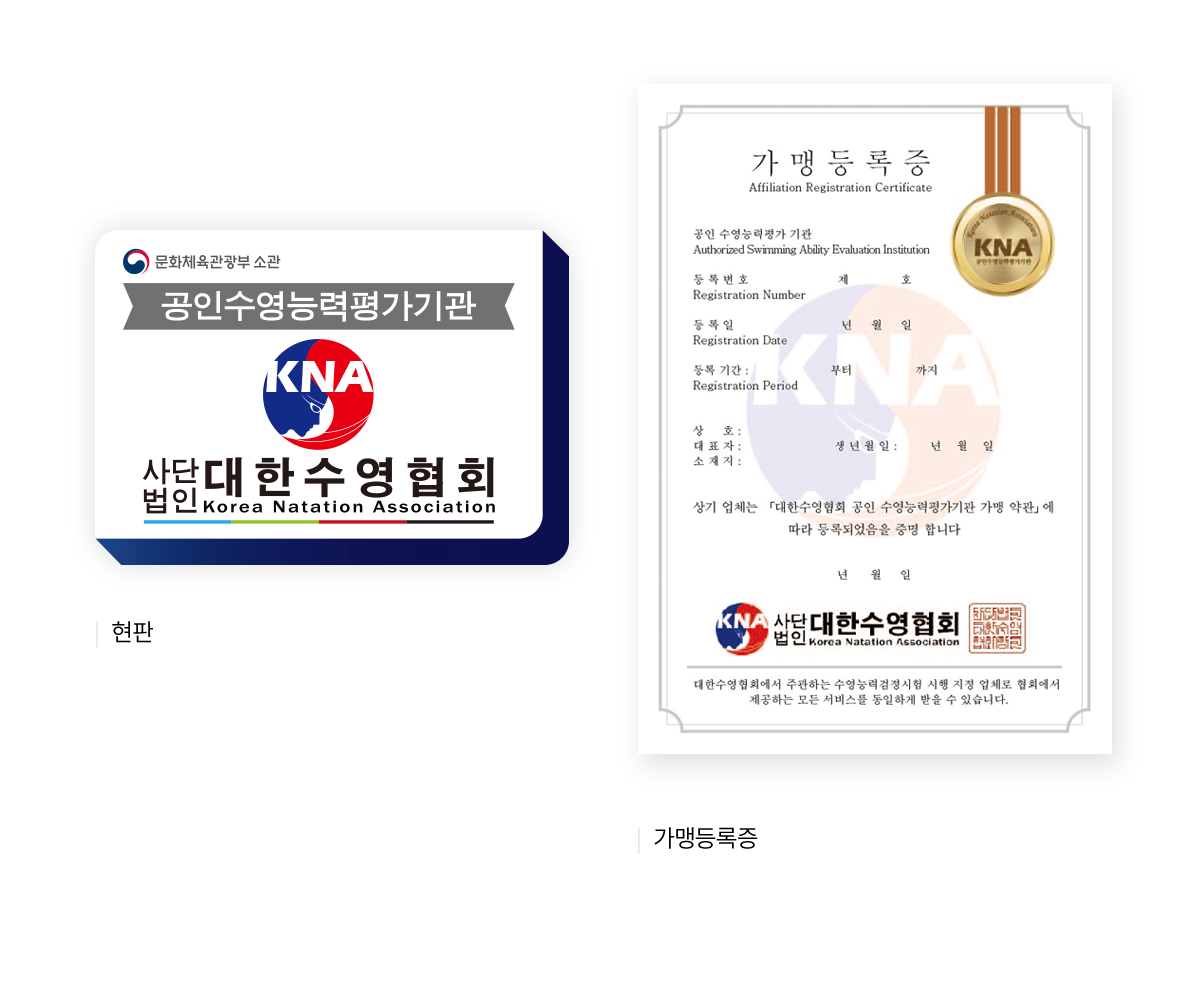 현판 및 가맹등록증